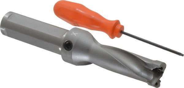 Kennametal - 63.5mm Max Drill Depth, 2.5xD, 25mm Diam, Indexable Insert Drill - 2 Inserts, 1" Shank Diam, Straight Shank - USA Tool & Supply