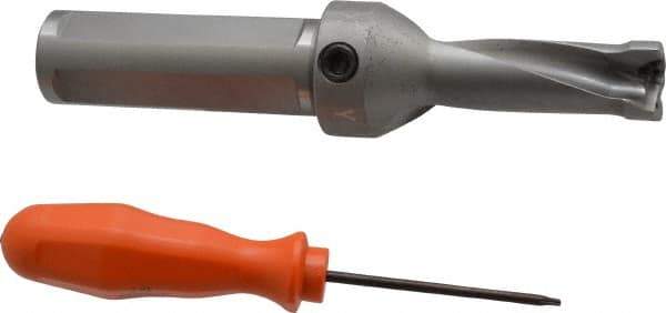 Kennametal - 2.11" Max Drill Depth, 2.5xD, 21.4mm Diam, Indexable Insert Drill - 2 Inserts, 1" Shank Diam, Straight Shank - USA Tool & Supply