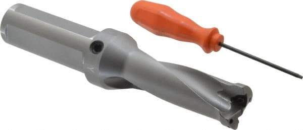 Kennametal - 76.2mm Max Drill Depth, 2.5xD, 30.2mm Diam, Indexable Insert Drill - 2 Inserts, 1-1/4" Shank Diam, Straight Shank - USA Tool & Supply