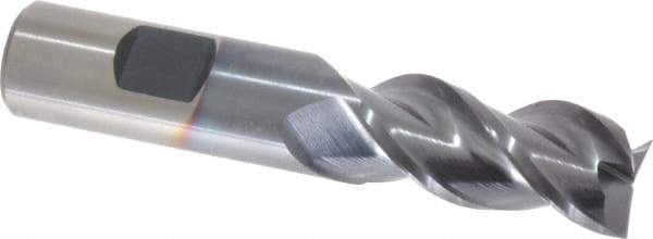 Cleveland - 3/4", 1-5/8" LOC, 3/4" Shank Diam, 3-3/4" OAL, 3 Flute, Powdered Metal Square End Mill - Single End, TiCN Finish, Spiral Flute, 42° Helix, Centercutting, Right Hand Cut, Right Hand Flute, Series PM-539R - USA Tool & Supply