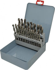 Interstate - 6 to 10mm, 118° Point, Oxide Finish, High Speed Steel Jobber Length Drill Bit Set - USA Tool & Supply