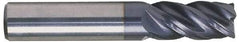 Kennametal - 3/8", 4 Flute, Single End, Solid Carbide, Corner Chamfer End Mill - 2-1/2" OAL, 38° Helix, Right Hand Flute, 7/8" LOC, Right Hand Cut - USA Tool & Supply