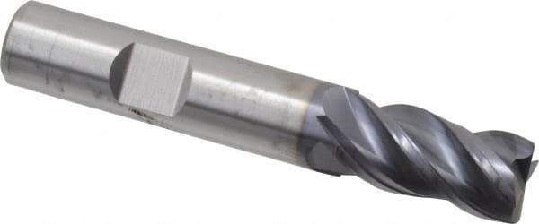 Kennametal - 1/2", 4 Flute, Single End, Solid Carbide, Corner Chamfer End Mill - 3" OAL, 38° Helix, Right Hand Flute, 1" LOC, Right Hand Cut - USA Tool & Supply