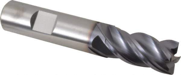 Kennametal - 5/8", 4 Flute, Single End, Solid Carbide, Corner Chamfer End Mill - 3-1/2" OAL, 38° Helix, Right Hand Flute, 1-1/4" LOC, Right Hand Cut - USA Tool & Supply