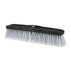 PRO-SOURCE - 18" General Purpose Polypropylene Push Broom - 3" Bristle Length, Plastic Block, Bolt-On Handle Connection, Handle Sold Separately - USA Tool & Supply