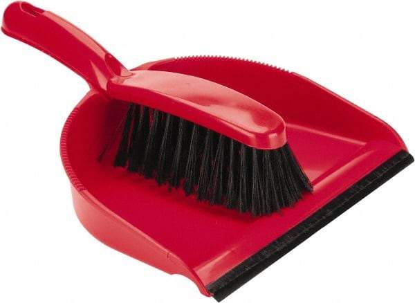 PRO-SOURCE - 9" Wide Handheld Dustpan with Brush - Plastic Body, 5" Plastic Handle - USA Tool & Supply