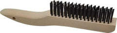 Made in USA - 4 Rows x 16 Columns Wire Scratch Brush - 10" OAL, 1-1/8" Trim Length, Wood Shoe Handle - USA Tool & Supply