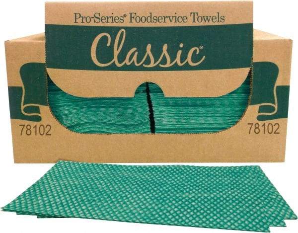 PRO-SOURCE - 1/4 Fold Food Service Wipes - Box, 22" x 12" Sheet Size, Green - USA Tool & Supply