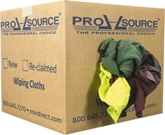 PRO-SOURCE - Reclaimed Rags - Assorted Colors, Fleece and Sweatshirt, Low Lint, Box - USA Tool & Supply