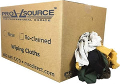 PRO-SOURCE - Reclaimed Rags - Assorted Colors, Fleece and Sweatshirt, Low Lint, Box - USA Tool & Supply