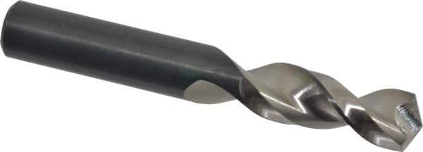 Walter-Titex - 21/32" 130° Parabolic Flute Vanadium High Speed Steel Screw Machine Drill Bit - Bright Finish, Right Hand Cut, 2-23/64" Flute Length, 4-11/16" OAL, Split Point, Straight Shank - USA Tool & Supply