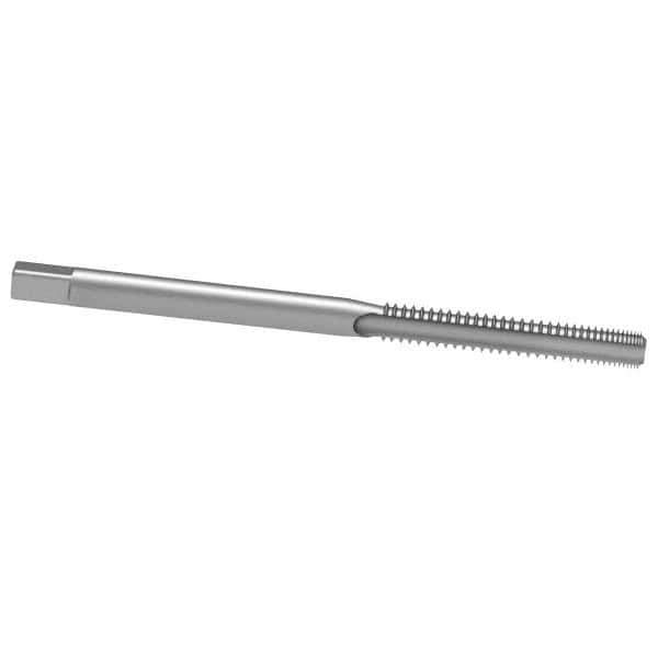 Kennametal - #8-36 UNF 2B/3B 4 Flute Bright Finish High Speed Steel Straight Flute Standard Hand Tap - Bottoming, Right Hand Thread, 2.13" OAL, 3/4" Thread Length, H2 Limit, Oversize - Exact Industrial Supply