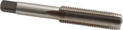 Kennametal - 1/2-20 UNF 3B 3 Flute Bright Finish High Speed Steel Straight Flute Standard Hand Tap - Plug, Right Hand Thread, 3.38" OAL, 1.656" Thread Length, H3 Limit, Oversize - Exact Industrial Supply