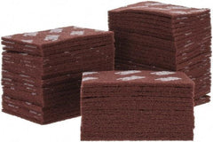 3M - Fine Grade, Aluminum Oxide Hand Pad - Brown, 6" Wide x 9" Long, Nonwoven - USA Tool & Supply