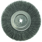 10" - Diameter Narrow Face Crimped Wire Wheel; .014" Steel Fill; 1-1/4" Arbor Hole - USA Tool & Supply