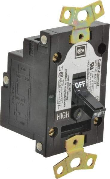 Eaton Cutler-Hammer - 1 Pole, 0.4 to 16 Amp, NEMA, Open Toggle Manual Motor Starter - 43.2mm Wide x 40.1mm Deep x 96.8mm High, 1 hp at 120/240 V, 1 hp at 277 V, 1/4 hp at 120/240 V & 1/4 hp at 32 V, CSA Certified & UL Listed - USA Tool & Supply