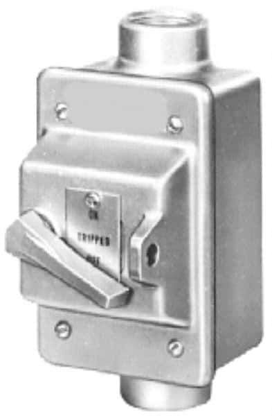 Eaton Cutler-Hammer - 2 Poles, 0.4 to 16 Amp, NEMA, Enclosed Toggle Manual Motor Starter - 60.5mm Wide x 50mm Deep x 105.7mm High, 1 hp at 120/240 V, 1 hp at 277 V & 1/4 hp at 32 V, CSA Certified, NEMA 3/4/5 & UL Listed - USA Tool & Supply