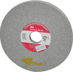 3M - 6" Diam, 1/2" Face Width, 1" Center Hole, Medium Grade, Aluminum Oxide Deburring Wheel - Convolute, Hard Density 8 Grade, 6,000 RPM - USA Tool & Supply