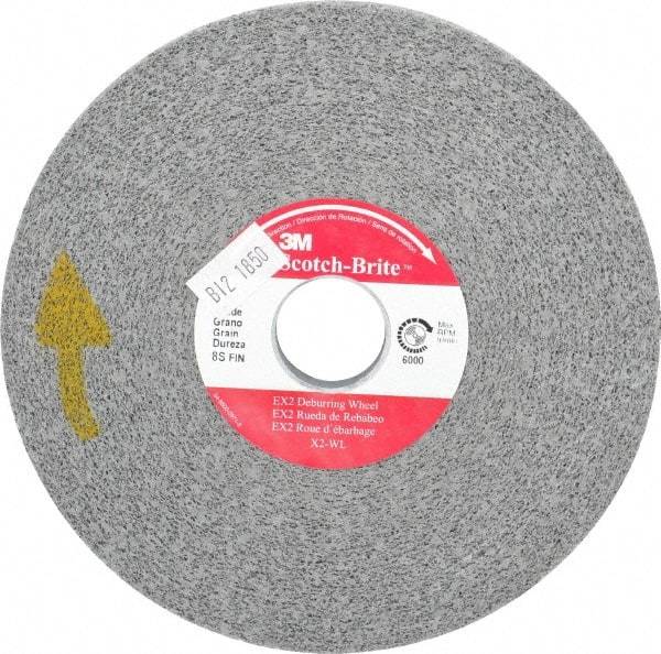 3M - 6" Diam, 1/2" Face Width, 1" Center Hole, Fine Grade, Silicon Carbide Deburring Wheel - Convolute, Hard Density 8 Grade, 6,000 RPM - USA Tool & Supply