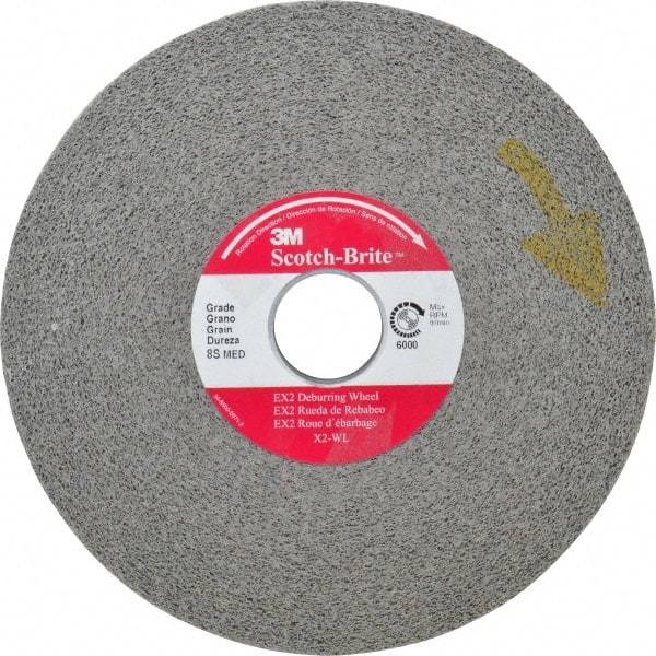 3M - 6" Diam, 1" Face Width, 1" Center Hole, Medium Grade, Silicon Carbide Deburring Wheel - Convolute, Hard Density 8 Grade, 6,000 RPM - USA Tool & Supply