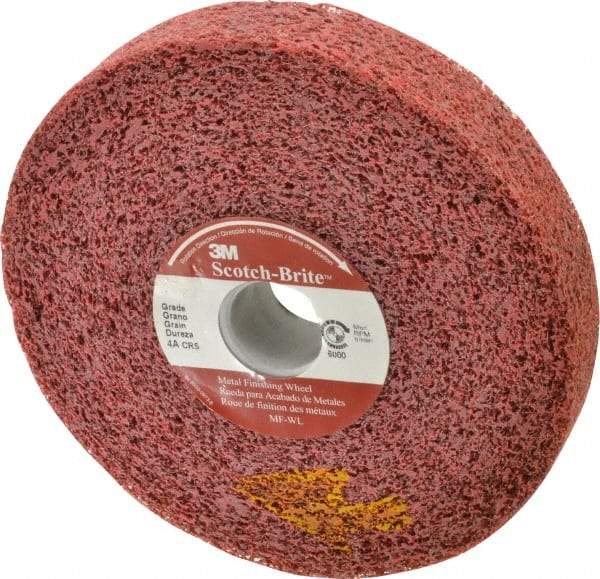 3M - 6" Diam, 1" Face Width, 1" Center Hole, Coarse Grade, Aluminum Oxide Deburring Wheel - Convolute, Soft Density 4 Grade, 6,000 RPM - USA Tool & Supply