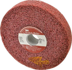 3M - 6" Diam, 1" Face Width, 1" Center Hole, Coarse Grade, Aluminum Oxide Deburring Wheel - Convolute, Soft Density 4 Grade, 6,000 RPM - USA Tool & Supply