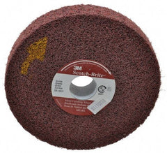 3M - 6" Diam, 1" Face Width, 1" Center Hole, Medium Grade, Aluminum Oxide Deburring Wheel - Convolute, Medium Density 5 Grade, 6,000 RPM - USA Tool & Supply