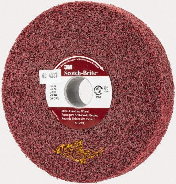 3M - 6" Diam, 1" Face Width, 1" Center Hole, Coarse Grade, Aluminum Oxide Deburring Wheel - Convolute, Medium Density 5 Grade, 6,000 RPM - USA Tool & Supply