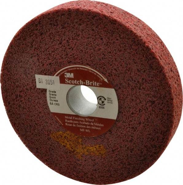 3M - 6" Diam, 1" Face Width, 1" Center Hole, Coarse Grade, Aluminum Oxide Deburring Wheel - Convolute, Hard Density 6 Grade, 6,000 RPM - USA Tool & Supply