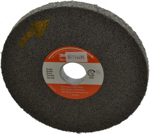 3M - 6" Diam, 1/2" Face Width, 1" Center Hole, Fine Grade, Silicon Carbide Deburring Wheel - Convolute, Hard Density 8 Grade, 6,000 RPM - USA Tool & Supply