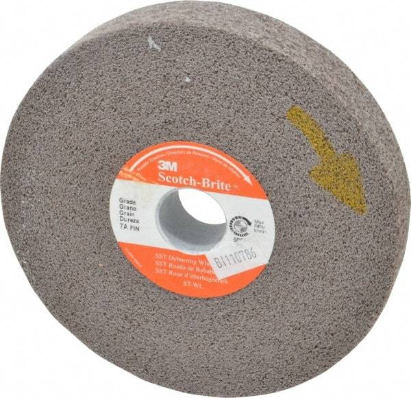 3M - 6" Diam, 1" Face Width, 1" Center Hole, Fine Grade, Aluminum Oxide Deburring Wheel - Convolute, Hard Density 7 Grade, 6,000 RPM - USA Tool & Supply