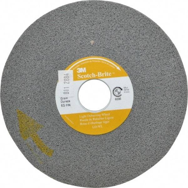 3M - 6" Diam, 1/2" Face Width, 1" Center Hole, Fine Grade, Silicon Carbide Deburring Wheel - Convolute, Soft Density 6 Grade, 6,000 RPM - USA Tool & Supply