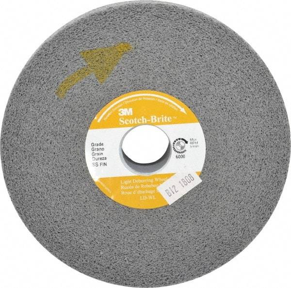 3M - 6" Diam, 1" Face Width, 1" Center Hole, Fine Grade, Silicon Carbide Deburring Wheel - Convolute, Hard Density 8 Grade, 6,000 RPM - USA Tool & Supply