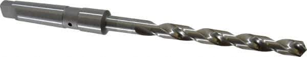 Value Collection - 7/16", 2MT 118° Point Cobalt Taper Shank Drill Bit - Bright Finish, 4-5/8" Flute Length, 8-1/2" OAL, Spiral Flute, Through Coolant - USA Tool & Supply