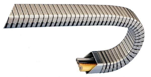 KabelSchlepp - 3 Ft. Long, Stainless Steel, Enclosed Cable and Hose Carrier - 4.01 Inch Inside Width x 2.05 Inch Inside Height, 4.92 Inch Outside Width x 2.64 Inch Outside Height, 5.51 Inch Bend Radius - USA Tool & Supply