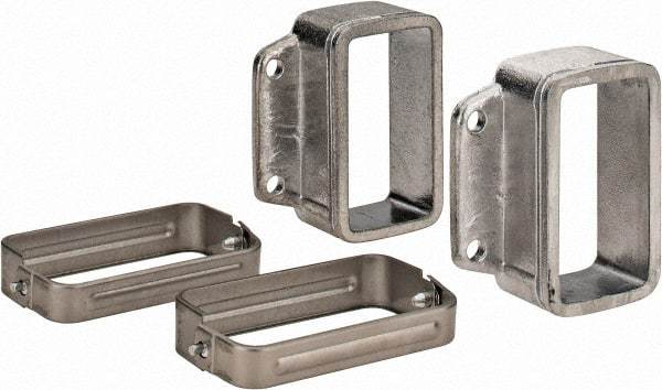 KabelSchlepp - 3.35 Inch Outside Width x 3.35 Inch Outside Height, Cable and Hose Carrier Stainless Steel Tube Mounting Bracket Set - 3.98 Inch Bend Radius, 2.87 Inch Inside Width x 1-1/2 Inch Inside Height - USA Tool & Supply