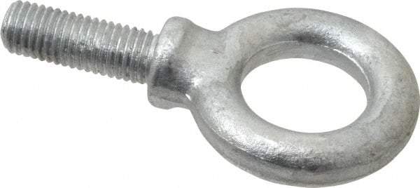 Made in USA - 4,000 Lb Capacity, Steel, 5/8-11 Thread, Fixed Lifting Eye Bolt - Fully Threaded, 1-3/4" Shank, 1-3/4" Thread Length, Shoulder - USA Tool & Supply