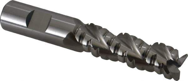 Cleveland - 3/4" Diam, Coarse Pitch, 2-1/2" LOC, 3 Flute Powdered Metal Corner Radius Roughing End Mill - Uncoated, 4-3/4" OAL, 3/4" Shank Diam, Single End, Centercutting, 42° Helix - USA Tool & Supply