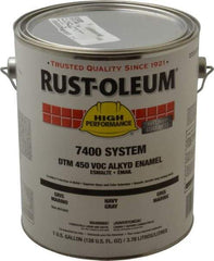 Rust-Oleum - 1 Gal Navy Gray Gloss Finish Alkyd Enamel Paint - Interior/Exterior, <450 gL VOC Compliance - USA Tool & Supply