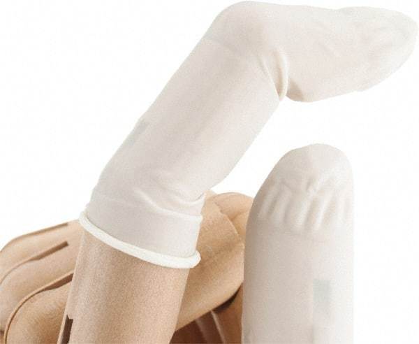 North - Size L, 2-3/4 Inch Long x 3 Mil Thick, Nitrile Antistatic Finger Cot - Powder Free, White - USA Tool & Supply