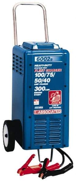 Associated Equipment - 6/12/18/24 Volt Heavy-Duty Charger - 100 Amps/80 Amps/50 Amps/40 Amps, 400 Starter Amps - USA Tool & Supply