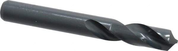Interstate - 12.5mm 118° Spiral Flute High Speed Steel Screw Machine Drill Bit - Oxide Finish, Right Hand Cut, 51mm Flute Length, 102mm OAL, Standard Point, Straight Shank - USA Tool & Supply