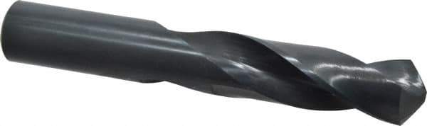 Interstate - 25mm 118° Spiral Flute High Speed Steel Screw Machine Drill Bit - Oxide Finish, Right Hand Cut, 75mm Flute Length, 151mm OAL, Standard Point, Straight Shank - USA Tool & Supply