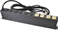 Tripp-Lite - 12 Outlets, 120 Volts, 15 Amps, 15' Cord, Power Outlet Strip - Rack Mount, 5-15P NEMA Configuration, 17-1/2" Strip, ANSI C62.41, IEEE 587, IEEE 587 Category A Specifications, IEEE 587 Category B Specifications, UL1449 3rd Edition - USA Tool & Supply