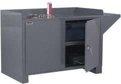 Durham - No Drawers, 1 Shelf Industrial Workstation - 2,000 Lb Capacity, Gray, 60" Wide x 38" High - USA Tool & Supply
