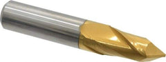Melin Tool - 5/8" Diam, 1-1/4" LOC, 2 Flute, 90° Point Angle, Solid Carbide Drill Mill - TiN Finish, 3-1/2" OAL, 5/8" Shank Diam - USA Tool & Supply