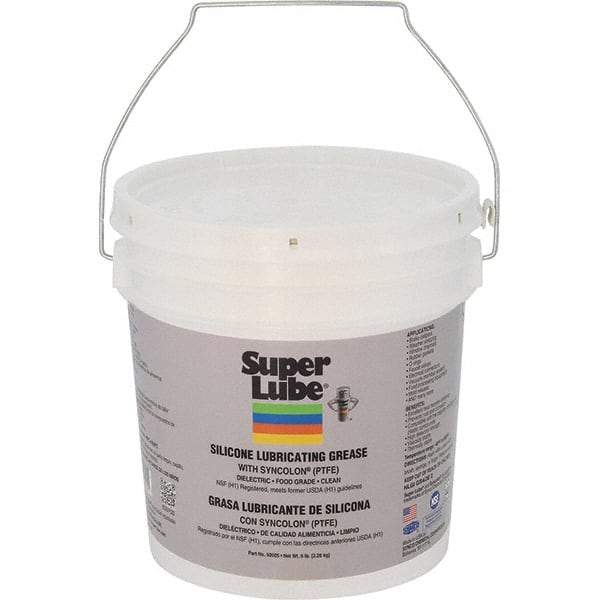 Synco Chemical - 5 Lb Pail Silicone General Purpose Grease - Translucent White, Food Grade, 500°F Max Temp, NLGIG 2, - USA Tool & Supply