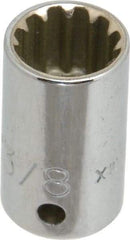 Proto - 1/4" Drive, 3/8" Socket, Spline Socket - 12 Points, 59/64" OAL - USA Tool & Supply