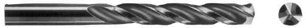 SGS - 15/32" 150° Solid Carbide Jobber Drill - Bright Finish, Right Hand Cut, Spiral Flute, Straight Shank, 4-3/4" OAL, Standard Point - USA Tool & Supply