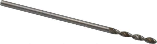 Accupro - 0.0433" 130° Parabolic Flute Cobalt Screw Machine Drill Bit - Bright Finish, Right Hand Cut, 0.276" Flute Length, 1.102" OAL, Standard Point, Straight Shank - USA Tool & Supply